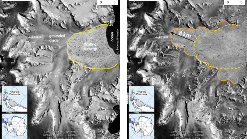 Varování z Antarktidy: Ledovec Hektoria se rozpadl rychlostí, která šokovala vědce